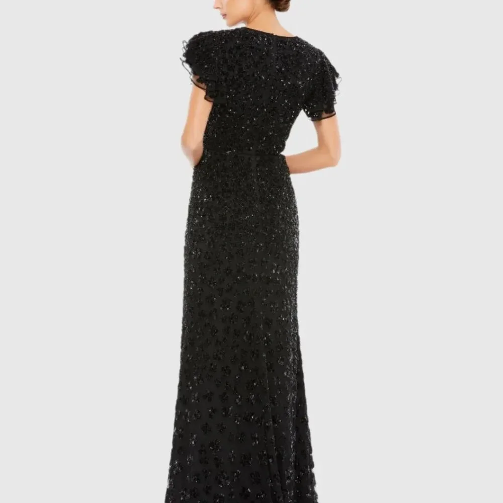 NWT $598 Size 10 High Neck Flutter Cap Sleeve - Popular Size Sold Out Everywhere - Picture 2 of 5
